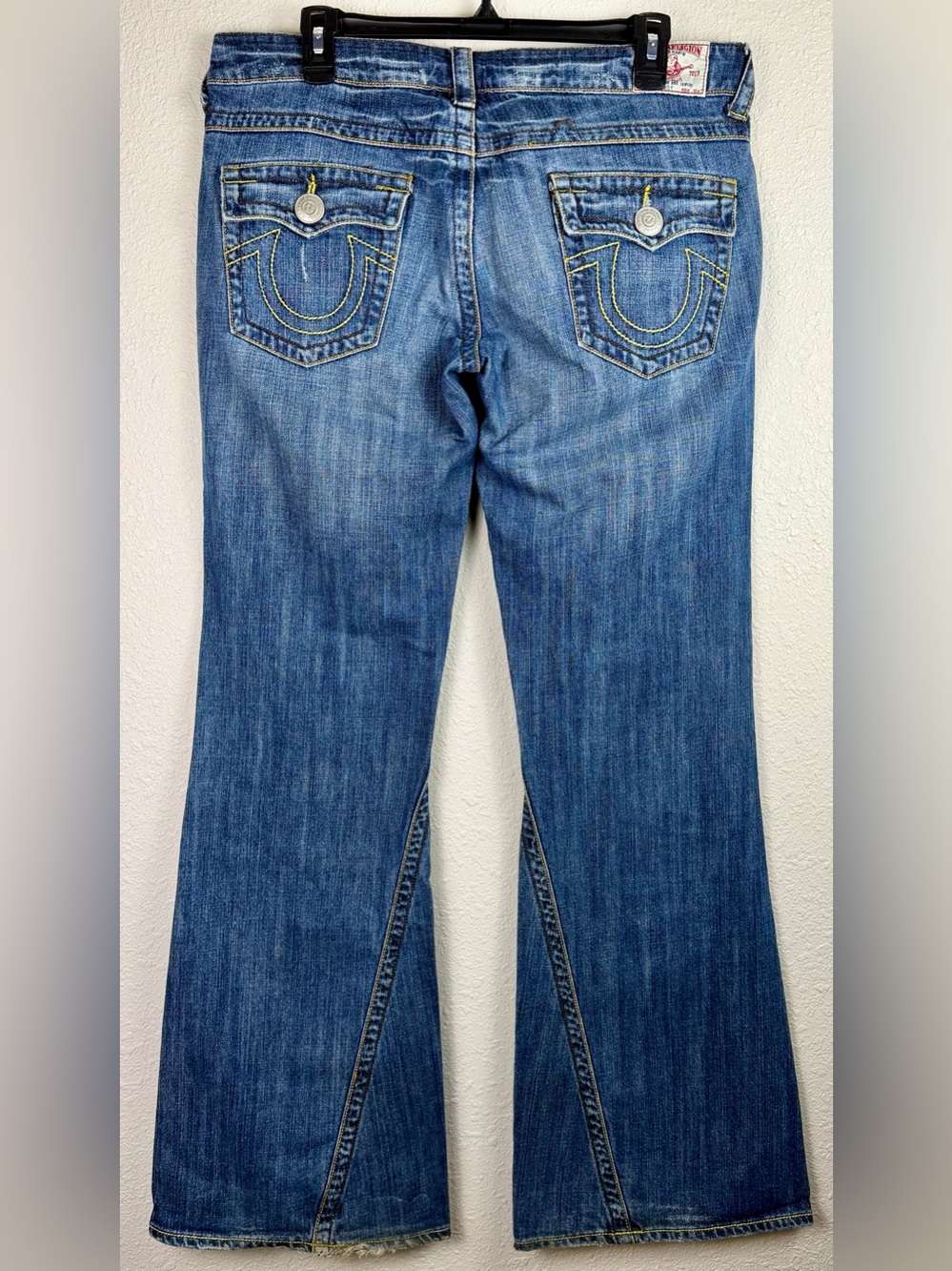 True Religion Joey Big T Bell Bottom Jeans Women’s Size 20 Y2K Retro Flare USA - Picture 2 of 14